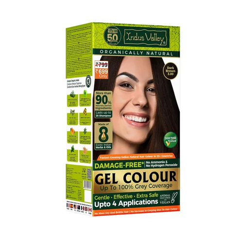 Indus Valley Tinte de Gel Natural y Orgánico Sin Daño para el Cabello | Color de Cabello Orgánico, Sin Amoníaco, Vegano y Libre de Crueldad | Hasta