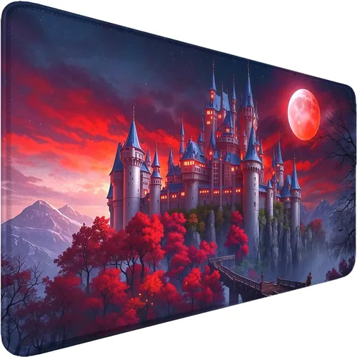 Miniatura 26 de MTG - Tapete de juego con zonas, bordes cosidos, tapete MTG para TCG de 24 x 14 pulgadas, tapete de juego entintado con bolsa de almacenamiento