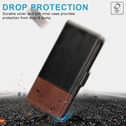 Miniatura 7 de KEZiHOME Funda para Galaxy S23 Ultra, de cuero genuino [bloqueo RFID], funda tipo cartera, ranura para tarjetas con tapa magnética y soporte