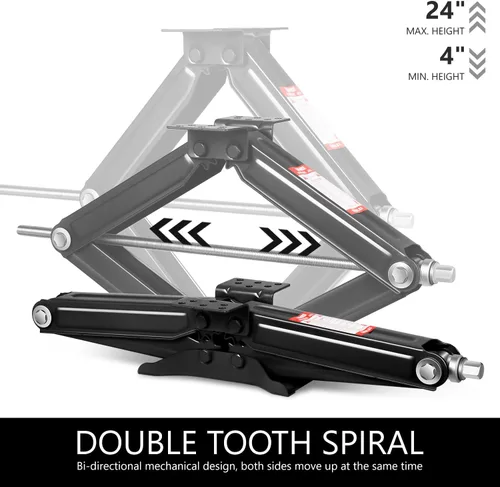 Miniatura 2 de DNA Motoring Paquete de 2 Gatos de Tijera Estabilizadores y Niveladores para Remolque RV de 5000 libras con Manivela de Velocidad, Altura de 4-24
