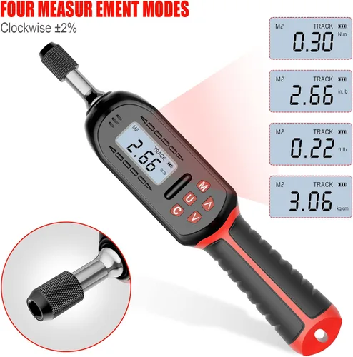 Miniatura 2 de VANPO Destornillador de torsión digital 2.66-53.1 in-lbs/0.3-6 Nm, juego de llave dinamométrica ajustable con indicador de notificación