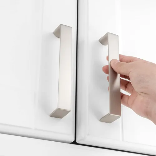 Miniatura 3 de KOOFIZO Paquete de 10 tiradores de gabinete de cocina de níquel cepillado de 5 pulgadas, manijas de gabinete de color plata satinada, herrajes