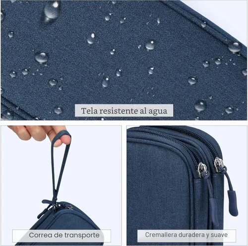Miniatura 4 de FYY Organizador electrónico, organizador de cables de viaje, bolsa de transporte para accesorios electrónicos, portátil, impermeable, doble capa