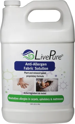 Miniatura 8 de LivePure Spray de tela antialérgeno de 3 onzas para superficies domésticas. Spray antialérgeno a base de plantas para ácaros del polvo y caspa