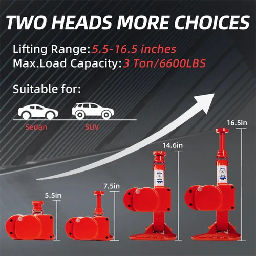 Miniatura 3 de STANDTALL - Gato eléctrico para autos 3T, gato de piso de tijera, juego de elevador automático de 12V, kit de reparación de neumáticos para Rojo