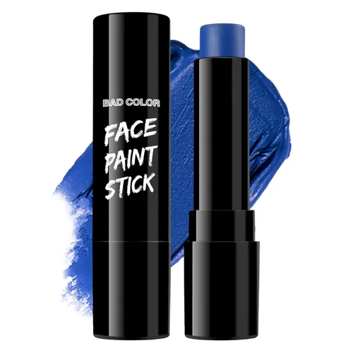 BADCOLOR Barra de Pintura Corporal y Facial Azul Ojo Negro, Pintura Facial Azul Real para Sóftbol Fútbol Béisbol Lacrosse, Maquillaje Profesional
