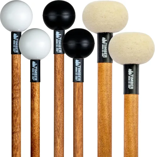 Miniatura 8 de Timber Drum Co. Bell/Glockenspiel Mallets — HECHO EN U.S.A. Percusión Palitos para campanas orquestales, campana, crotales, latón macizo con asas