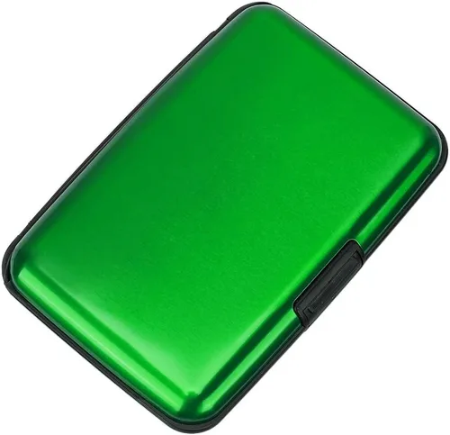 Miniatura 238 de ELFISH Mini cartera de aluminio RFID para tarjetas de crédito, funda de identificación de metal para hombres y mujeres, Happy Flower, Cartera Rfid