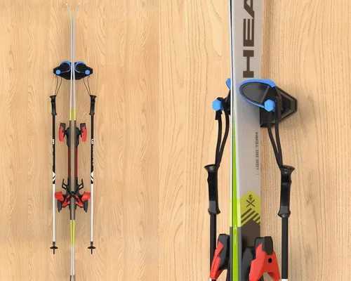 Miniatura 4 de Skifavs Soporte de pared de esquí, estante de almacenamiento de pared de snowboard, estante de esquí y snowboard para pared de garaje, estante