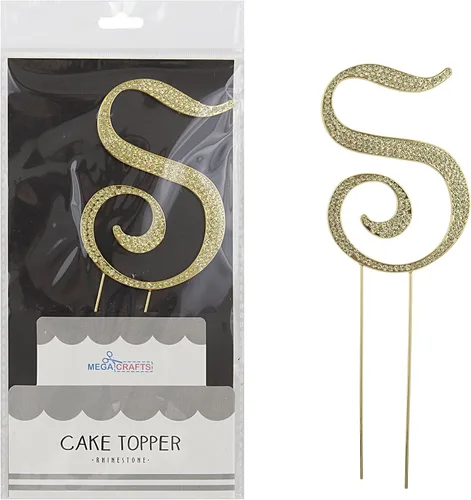 Miniatura 24 de Mega Crafts Decoración para tartas con diamantes de imitación dorados brillantes y cristales brillantes y aleación de metal duradero, ideal