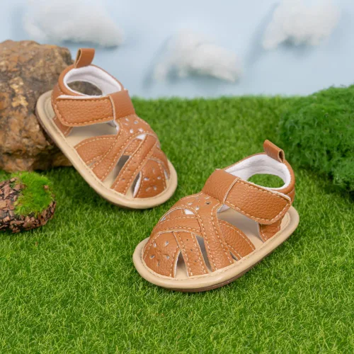 Miniatura 67 de Meckior Sandalias de verano con punta abierta y suave de piel sintética para bebés y niñas pequeñas