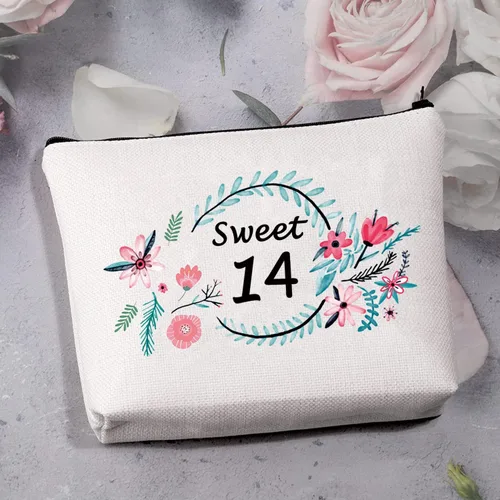 Miniatura 3 de MBMSO Regalos de dulces 14 para niñas, bolsa de cumpleaños de 14 años, regalos para niñas de 14 años, regalos de feliz cumpleaños de 14 años, bolsas