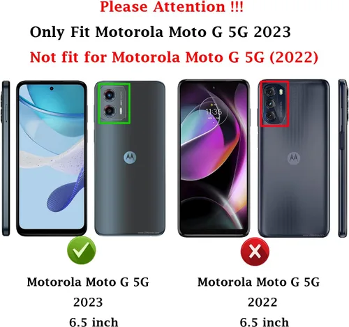 Miniatura 2 de Funda para Moto G 5G 2023 con cubierta deslizante para cámara y protector de pantalla HD [grado militar de 16 pies probada en caídas] Funda Azul
