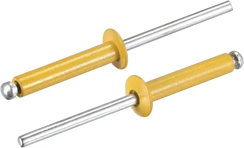 Miniatura 15 de uxcell Remaches ciegos de aluminio, 0.126 in x 0.197 in (1/8 pulgadas x 13/64 pulgadas), remache de extremo abierto, cabeza redonda plana para unir