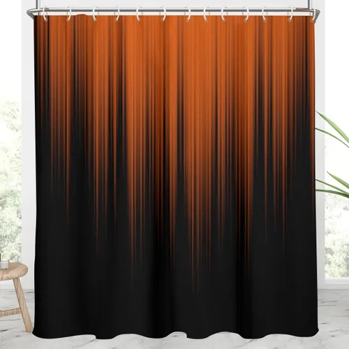 Miniatura 8 de AAtter - Cortina de ducha negra y gris con arte abstracto ombre gótico gótico estético para hombres, extra larga XL grande, de tela para decoración