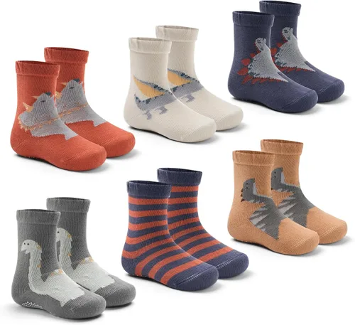 Miniatura 10 de Calcetines de algodón para bebés y niños pequeños, calcetines antideslizantes para niños, paquete de 6