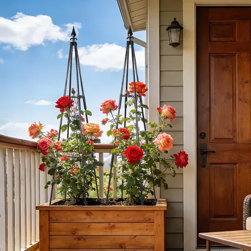 Miniatura 2 de FOLLOOK Enrejado de jardín para plantas trepadoras al aire libre, 67 pulgadas de alto, enrejado de pepino y tomate, soporte para plantas trepadoras