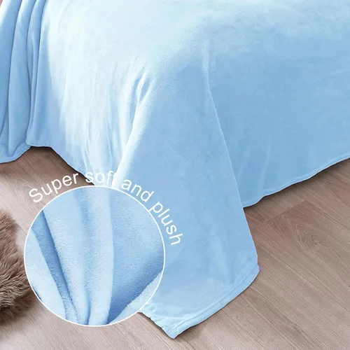 Miniatura 5 de Exclusivo Mezcla Manta de vellón para sofá, cama, súper suave y cálida, para uso en todas las estaciones, acogedora, afelpada, ligera, azul hielo