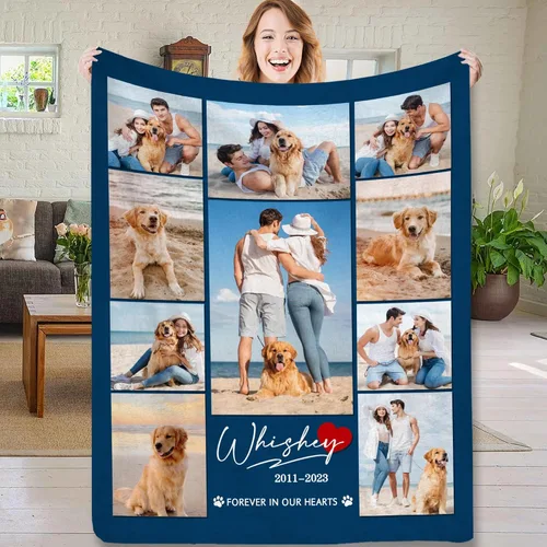 Miniatura 35 de Artsadd Collages de fotos personalizados en mantas conmemorativas, manta de memoria personalizada con imagen para pérdida de duelo, regalo de Tipo 25