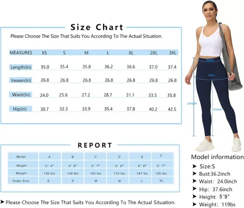 Miniatura 6 de The GYM People - Leggings de entrenamiento con control de abdomen y bolsillos pantalones de yoga atléticos de cintura alta para mujeres que corren