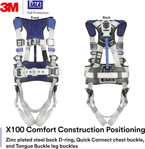 Miniatura 2 de 3M Unisex 3m Dbi-sala Exofit X100 Comfort Construction Positioning Safety Harness With Weight Distribution