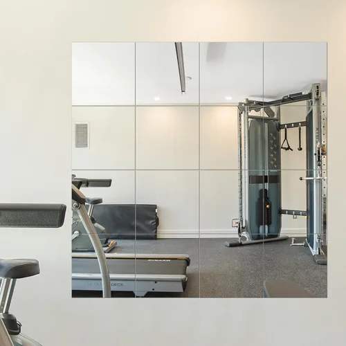 Miniatura 9 de Espejos Delma para Gimnasio en Casa, Azulejos de Espejo de Vidrio de 12" x 12" (4 PIEZAS), Espejo de Pared Grande Cuadrado para Gimnasio en Casa