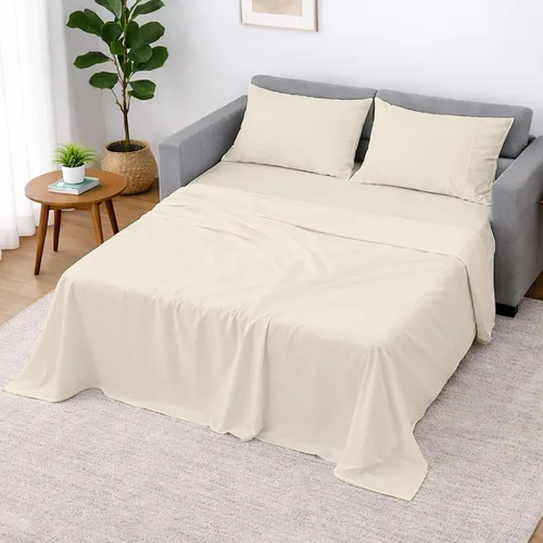 Miniatura 15 de Cottington Lane Juego de 4 piezas de sábanas para sofá cama tamaño matrimonial, 100% algodón egipcio de alta calidad para sofá cama, sofá biplaza