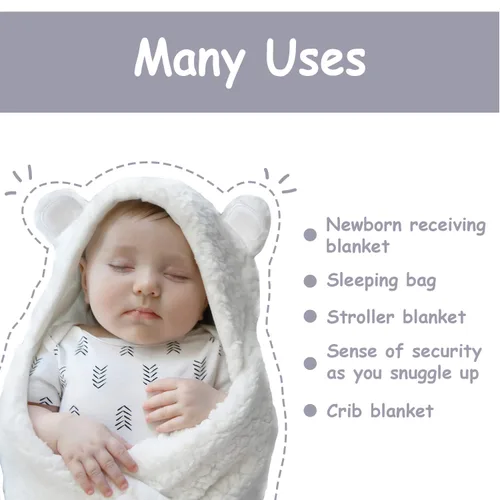 Miniatura 5 de Jam Naturals - Manta de envoltura para bebé, linda envoltura de oso orgánico, regalo suave y neutral para recién nacidos, apto para ambos géneros