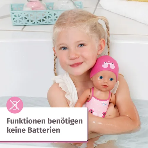 Miniatura 6 de Baby Born 835302 My First Swim Girl 11.8 in Badepuppe, bewegliche Weapon Beine, schwimmt durchs Wasser, Wasserdicht und Ohne Batterien verwendbar