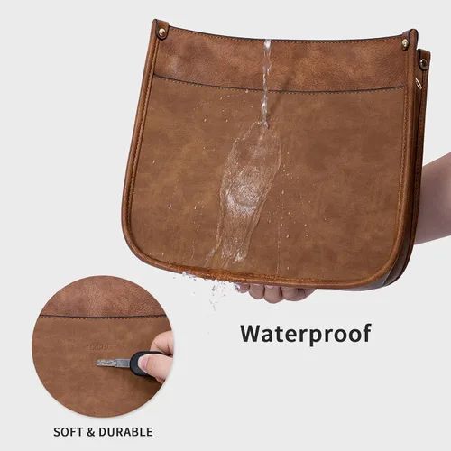 Miniatura 5 de HKCLUF Bolso cruzado para mujer, 2 piezas, de cuero, con 2 correas ajustables de leopardo, bolsa cruzada