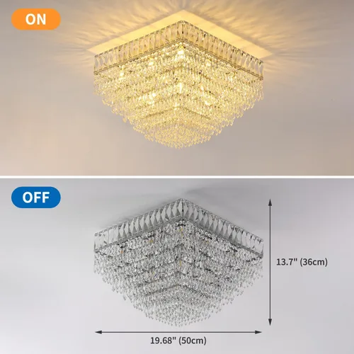 Miniatura 3 de 12 luces de 6 niveles de cristal empotrado cerca del techo, lámpara de araña de cristal K9, lámparas cromadas con forma de gota de lluvia E12