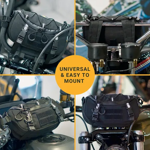 Miniatura 3 de Odinsberg Bolsa Multifuncional para Manillar de Bicicleta y Motocicleta, 3L Resistente al Agua, Compatible con la mayoría de tipos de manillares