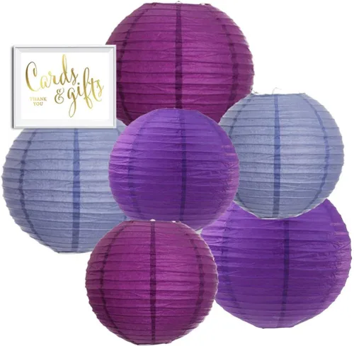 Andaz Press - Juego de farol de papel para colgar, 1 Lavanda Ciruela Royal Purple