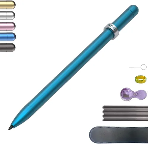 WSD Lápiz mecánico, lápices de dibujo, lápices de bocetos, lápiz de control magnético, repuestos de lápiz de diámetro 0.079 in, 2B azul