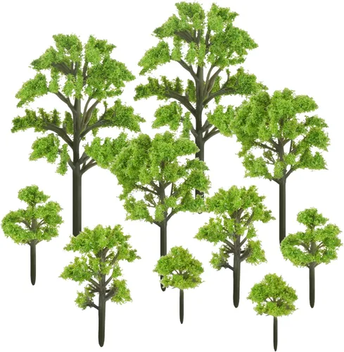 Yetaha 20 piezas de árboles modelo en miniatura, modelo de adorno de plantas pequeñas, arbustos pequeños para hadas, jardín, tren, paisaje,