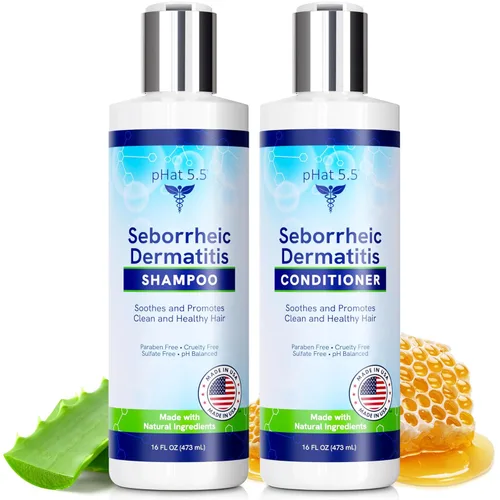 Juego de champú y acondicionador sin sulfato y sin fragancia, seguro para la dermatitis seborreica, para calmar el cuero cabelludo seco y con