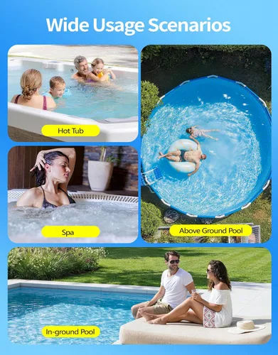Miniatura 7 de KimPump - Aspiradora inalámbrica de piscina con 4 bolsas de filtro, adecuada para filtración de impurezas ultrafina, aspiradora de mano de 20.5 GPM