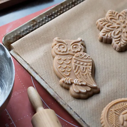 Miniatura 3 de Sello para galletas de búho 2 de madera - Molde tallado y prensa para pan de jengibre y galletas DIY (owl 2)