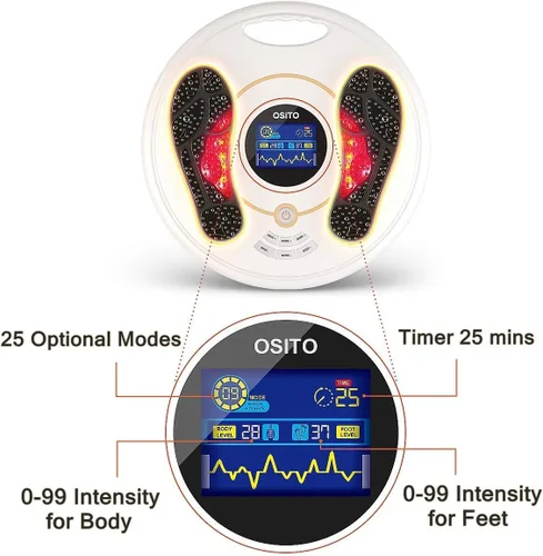 Miniatura 7 de Foot Circulation Plus (elegible para FSA o HSA) - Máquina de masaje de pies con unidad TENS, EMS (estimulador muscular eléctrico) Pies Salud