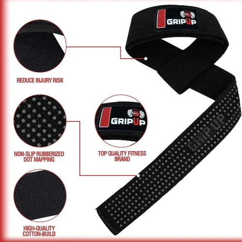 Miniatura 4 de Correas de levantamiento de pesas para levantamiento de pesas, agarre de gel, correa de gimnasio resistente, soporte de muñeca de algodón
