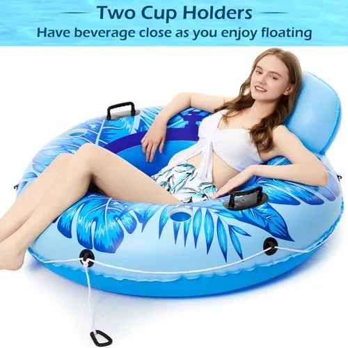 Miniatura 3 de Jasonwell Flotador inflable de tubo de río, flotador de río resistente, flotadores de piscina para lago, tubos de agua de primera calidad