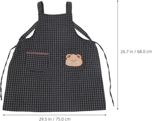 Miniatura 4 de Delantal ajustable de lona oscura de algodón y poliéster con bolsillo espacioso para hombres y mujeres, camareros, chefs, estilistas, salón