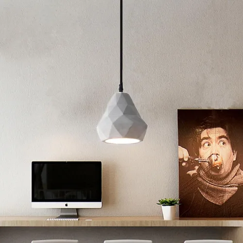 Miniatura 5 de Lámpara colgante de hormigón industrial para isla de cocina moderna Iluminación colgante de techo altura ajustable E27/E26 sockets araña