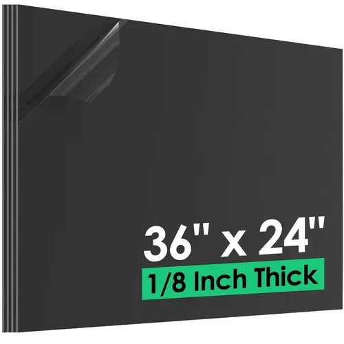 Miniatura 13 de Hoja de plástico ABS de 1/8 de pulgada de grosor - 12" x 12", tablero termoplástico rígido negro, superficie dual (texturizada y lisa) para señales