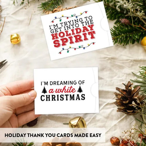 Miniatura 7 de Andaz Press Divertido surtido de portatarjetas de regalo de Navidad, 4.25 x 3 pulgadas para tarjetas de crédito de Papá Noel secreto, elefante