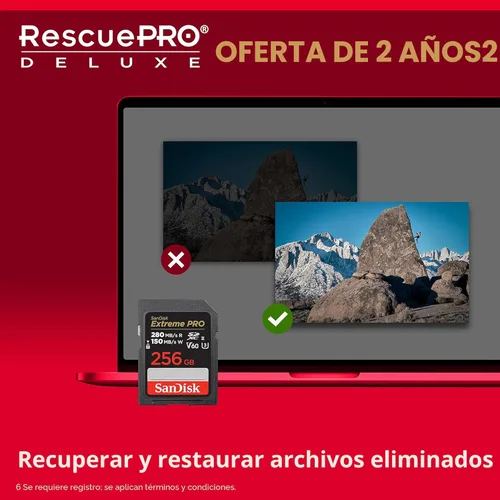 Miniatura 6 de SanDisk 256GB Extreme PRO SDXC UHS-II Tarjeta de memoria - C10, U3, V60, 6K, 4K UHD, Tarjeta SD - SDSDXEP-256G-GN4IN