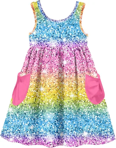 Miniatura 30 de Vieille Vestido sin mangas para niñas pequeñas, lindo vestido de verano con bolsillo, 2-7 años