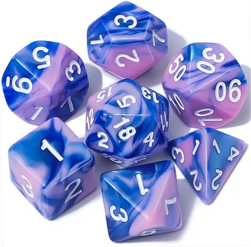 Miniatura 12 de CiaraQ DND - Juego de dados poliédricos con bolsa de dados para juegos de rol de Calabozos y Dragones RPG MTG (fuente negra y blanca)