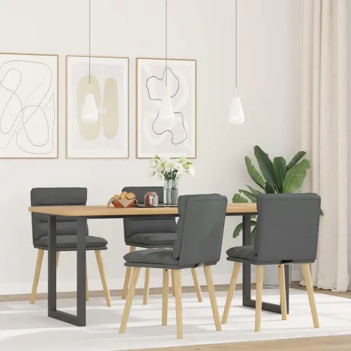Miniatura 12 de 4-Piece Black Fabric Dining Chairs Set Modern Farmhouse Design with Metal Frame and Thick Foam Cushion for Kitchen Dining Room Living Room Furniture