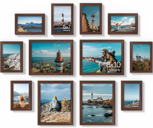 Miniatura 19 de Vittanly Paquete de 7 Marcos de Fotos, Marcos de Fotos Collage Decoración de Pared para Pared o Mesa, Múltiples Tamaños con 1 Pieza de 11x14